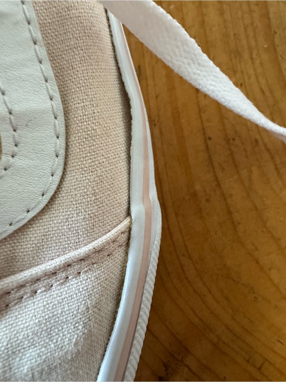Vans Light Pink and White Canvas Low-Tops - Picture 7 of 13